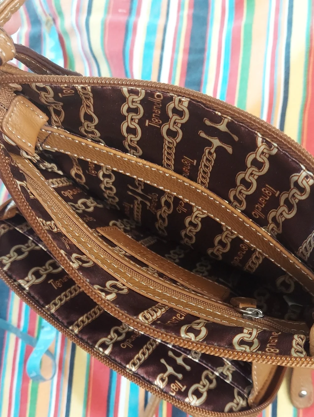 Tignanello Crossbody Leather Bag in Brown